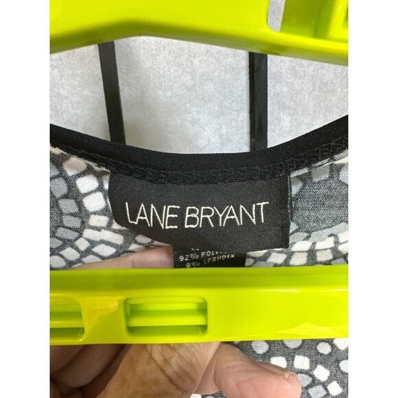 Lane Bryant Blouse 18/20 Black & White Dress Pullover Buckle Detail top - Picture 3 of 5